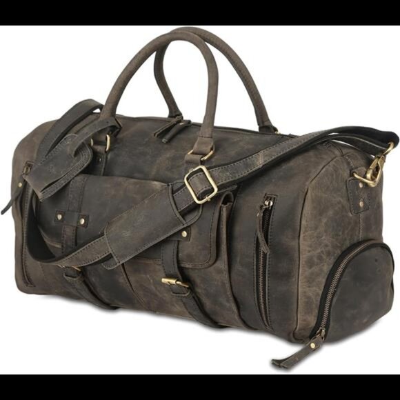 Other - 24 Inch Leather Duffel Bags for Men and Women Full Grain Leather Travel